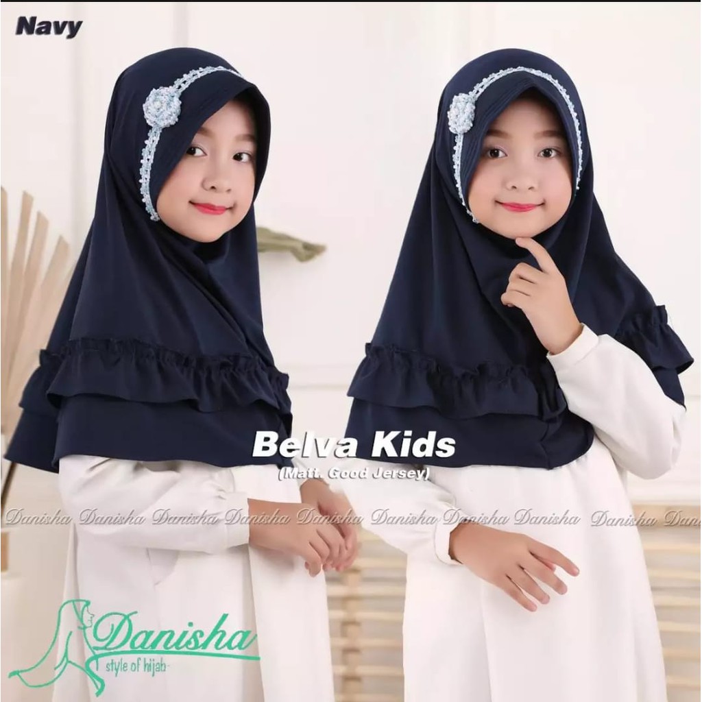 Jilbab Anak Belva Usia 3-7 Tahun Bahan Jersey Terbaru Termurah / Alody's Collection