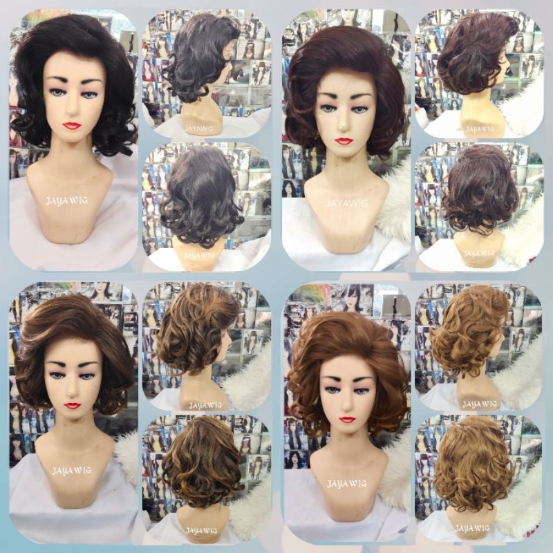 Wig Keriting Pendek Rambut Palsu Model Curly