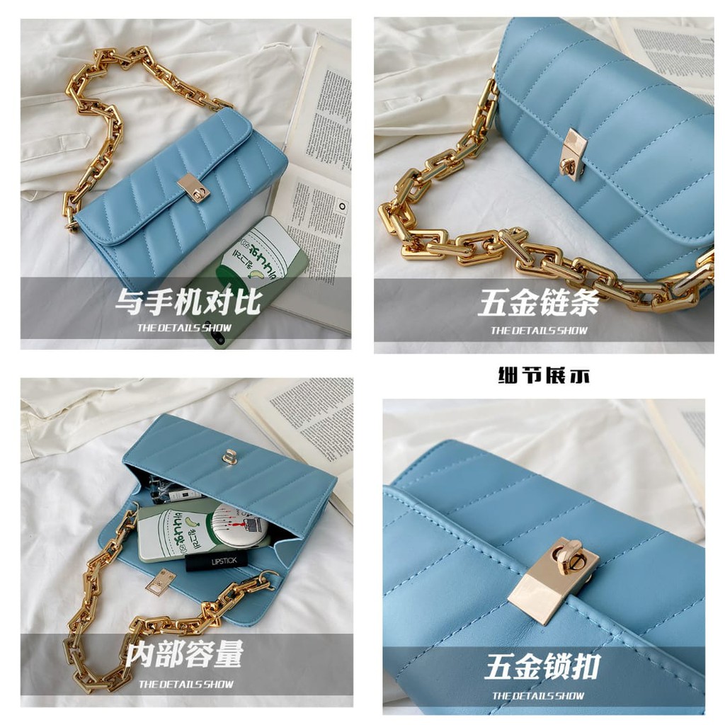 TAS CANGKLONG KULIT RANTAI FASHION KOREA KEKINIAN LOFTY HITAM IMPORT MURAH WANITA PREMIUM BATAM ORI