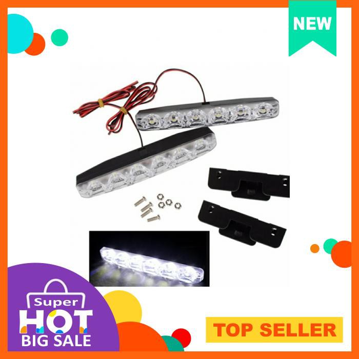 Lampu Led Drl Bemper Grill Mobil 6Titik Putih