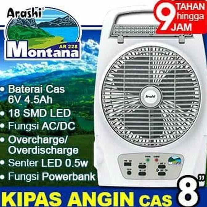 Kipas Angin Cas Emergency Arashi Montana AR 228 Power Bank
