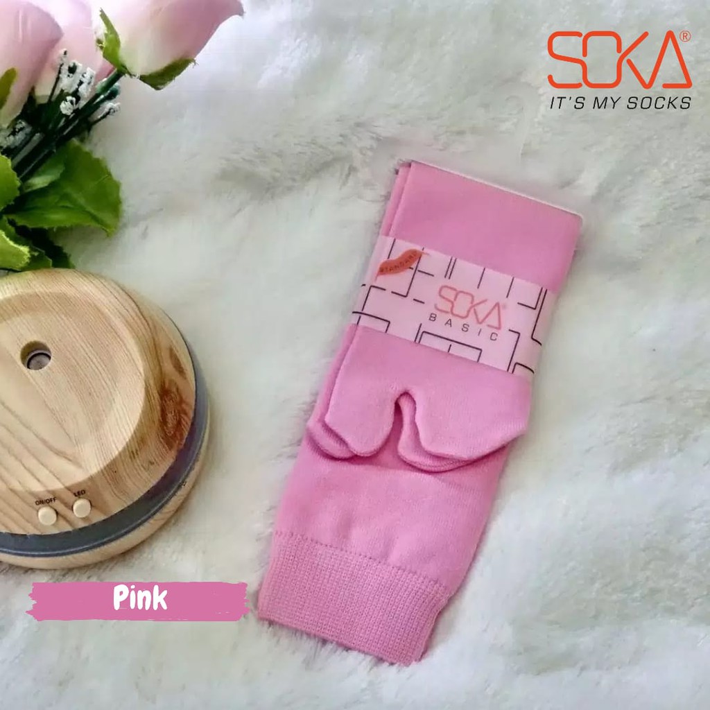 Kaos Kaki SOKA Jempol Pendek Standar - Size M Basic Polos-M-Pink|Pink