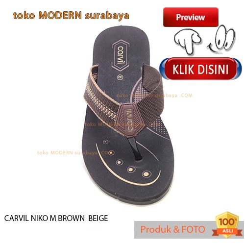 CARVIL NIKO M BROWN BEIGE sandal pria casual sandal jepit