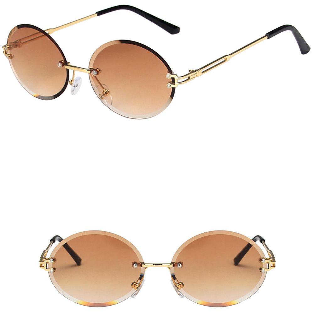 Mxbeauty Kacamata Hitam Bulat Kacamata Perlindungan Anti Radiasi Frame Metal Wanita Pria Kaca Anti Radiasi Frameless Eyewear Women Glasses