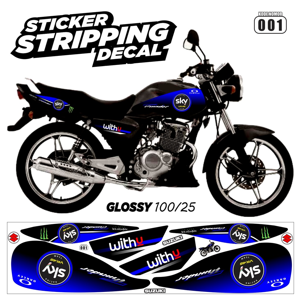 Sticker striping motor suzuki thunder 125 decal variasi semua ready packing aman
