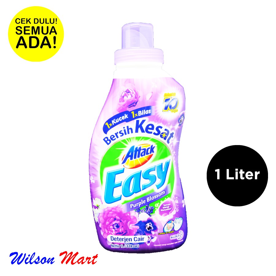 ATTACK EASY PURPLE BLOSSOM DETERJEN DETERGENT CAIR 1000 ML 1 LITER BOTOL
