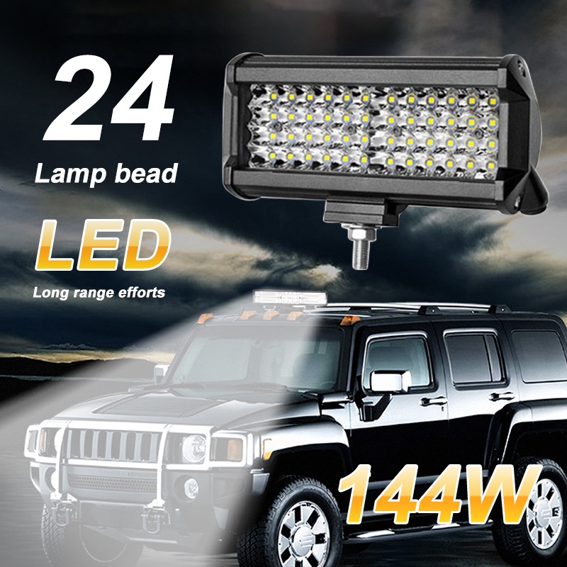 72W/120W/144W Lampu Tembak Sorot LED Bar Susun LED Mobil Motor SUV