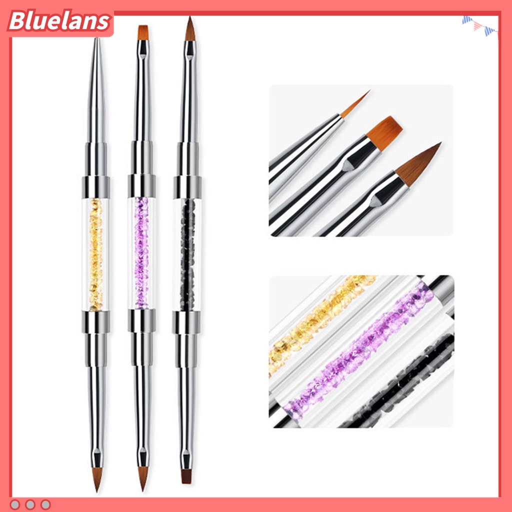 (In Stock) Kacamata Hitam Lensa Warna Warni ♡Holder Pen Nail Art Kepala Ganda Aksen Berlian Imitasi Untuk Wanita