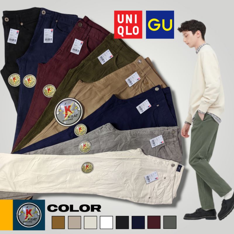 Celana Jeans Pria Slim Fit GU by UNIQLO Original