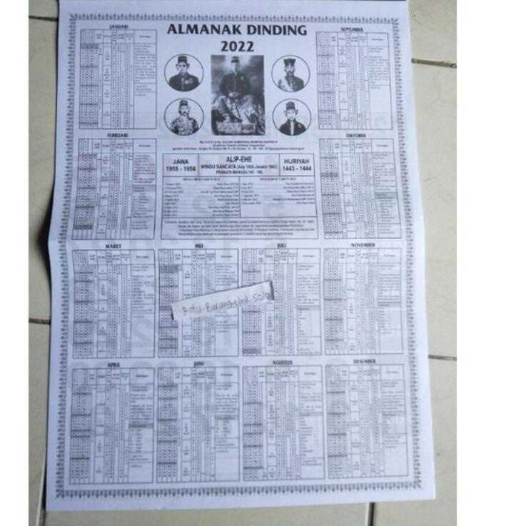 

SAO Kalender Dinding/Kalender Jawa/Kalender Almanak(2022) 47×30CM Kualitas Super