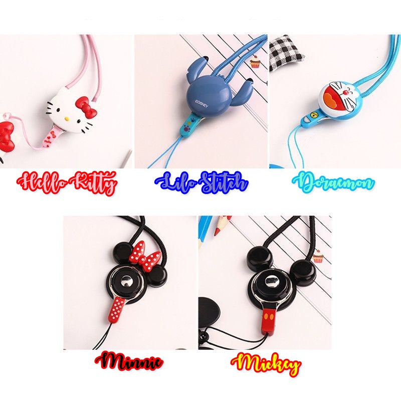 Tali Gantungan  HP  Neck Strap Phone Cartoon Chrome Klik 