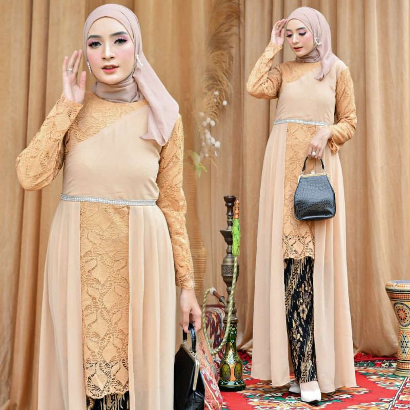 Set Tunik Brukat Pesta Kondangan Kebaya Wisuda