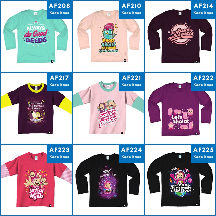 Kaos Anak Muslim Afrakids Lengan Panjang - T-Shirt Anak