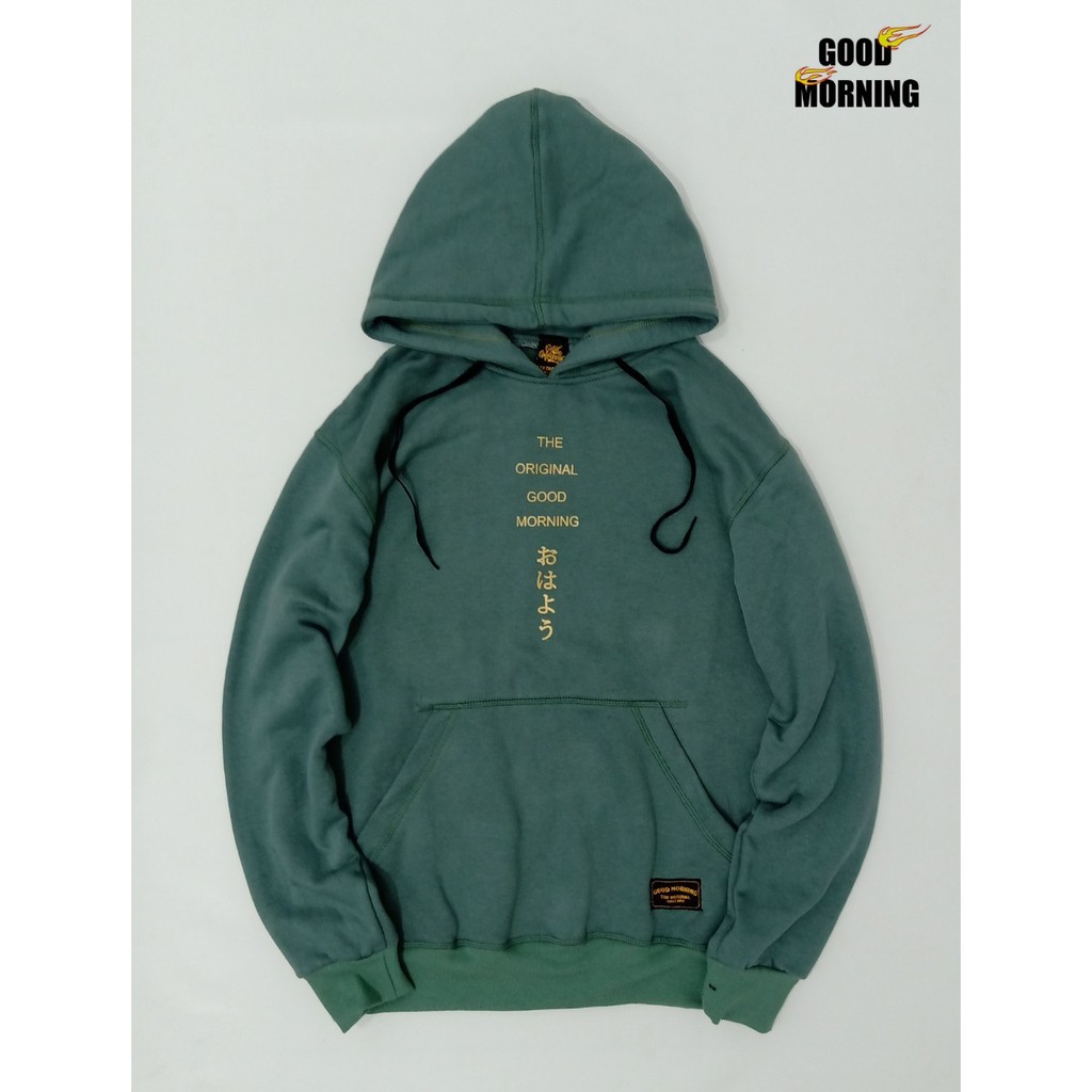 Jaket Sweater Hoodie GM GREEN THE ORIGINAL Unisex Good Brand