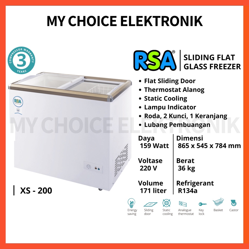 RSA Sliding Freezer XS-200