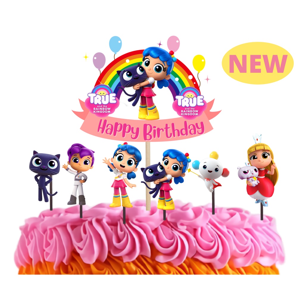 

topper cake True and the rainbow kingdom /topper happy birthday