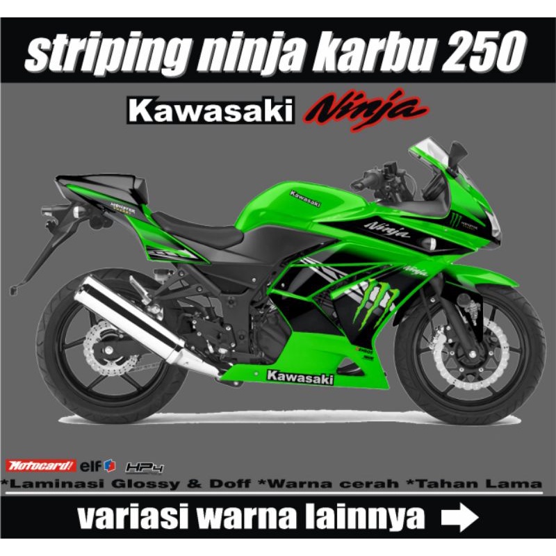 Decal Variasi Ninja 250 Karbu - Sticker Kawasaki ninja 250 Karbu motif monster