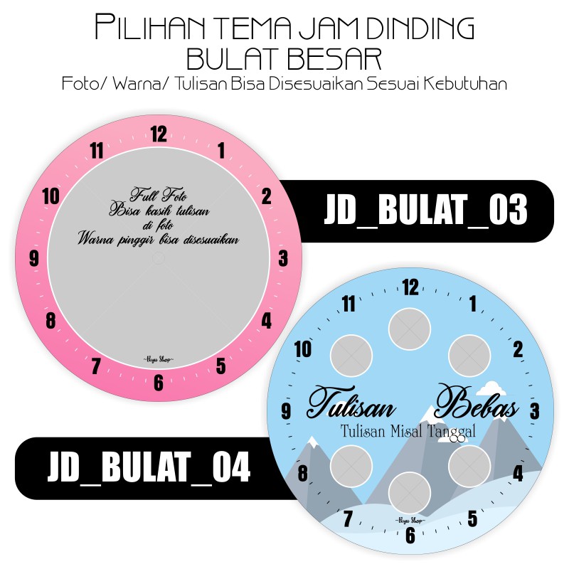 JAM DINDING FOTO CUSTOM BULAT BESAR