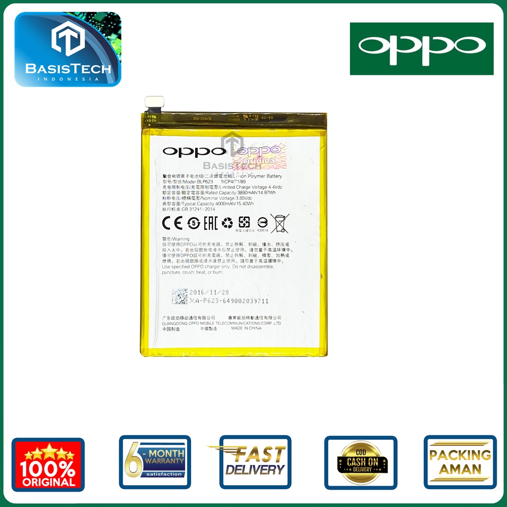 BATERAI OPPO F3 Plus - OPPO R9S Plus CPH1611 CPH1613 - BLP623 - ORI