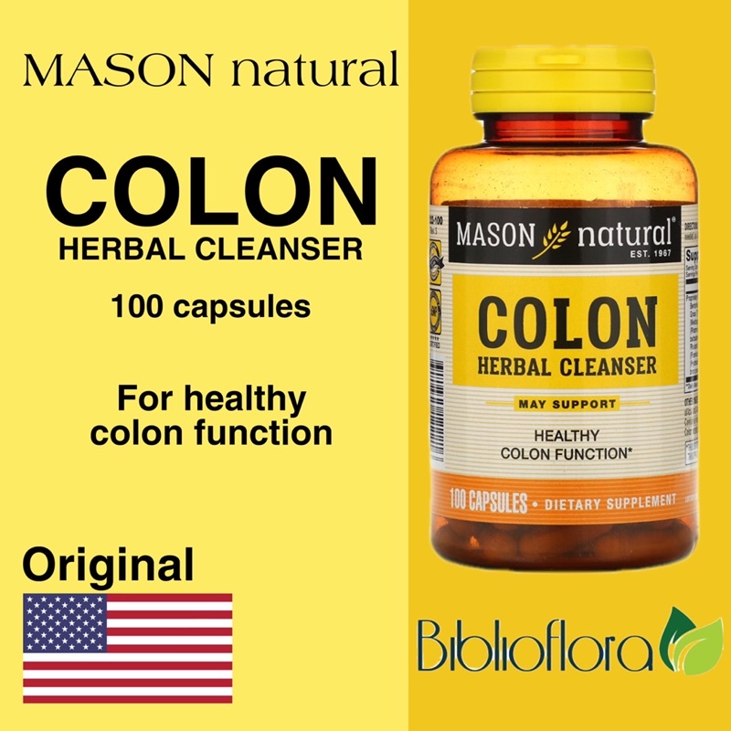 Mason Natural Colon Herbal Cleanser 100 Capsules Usus Besar Detox