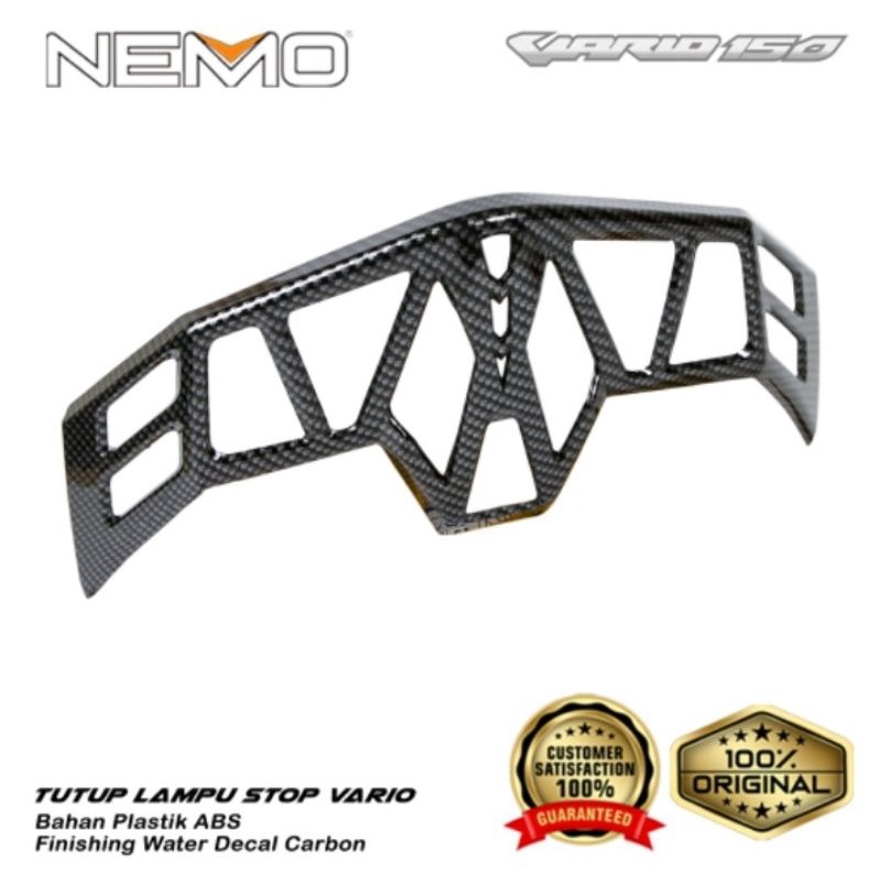 Cover Tutup Lampu Stop Belakang Honda Vario 150 2018 Karbon Nemo - Charmoto