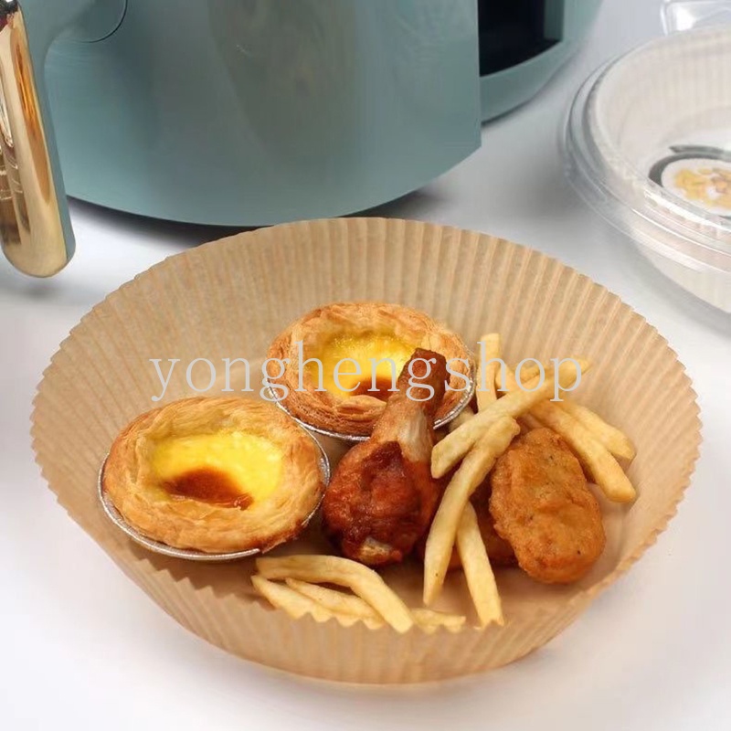 25 / 50 / 100 Pcs Kertas Minyak Anti Lengket Sekali Pakai Untuk Air Fryer