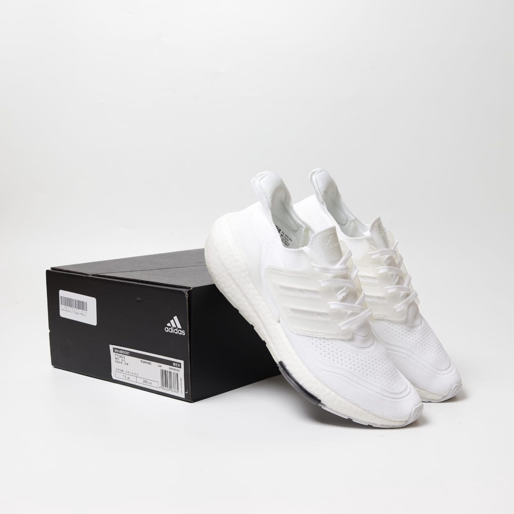 Adidas Ultra Boost 21 Triple White Pria Wanita Original