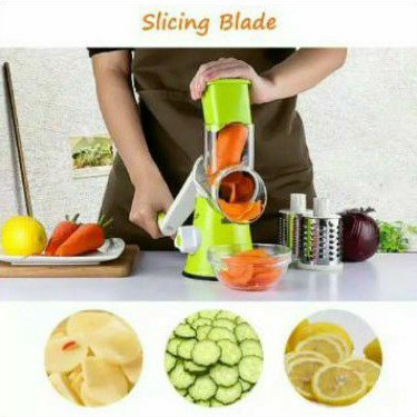 

PEMOTONG BUAH SAYUR KEJU dengan 3 variasi pisau FOOD DRUM GRATER/VEGETABLES FRUITS SLICER