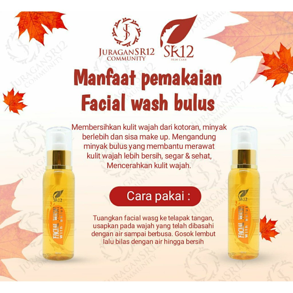 Facial Wash Bulus SR12 Sabun Muka Untuk Kulit Berminyak dan Berjerawat Kombinasi Bruntusan Kusam Melembabkan Mencerahkan Wajah Ori BPOM