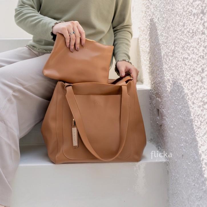 Keluaran Terbaru.. [Free Dust Bag] Totebag Flicka J 191 RUSSET