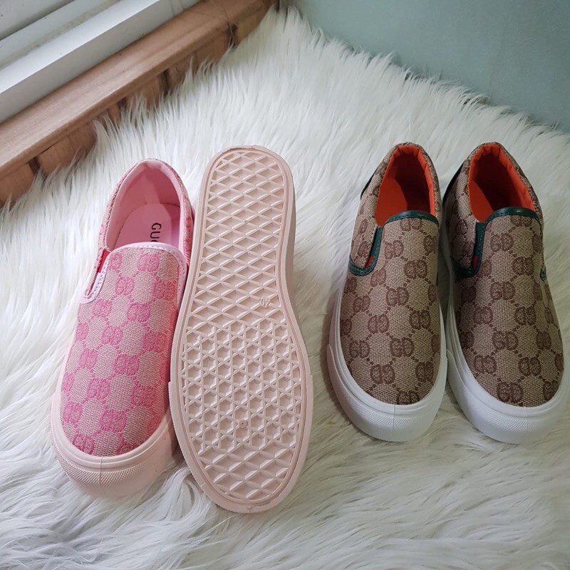 SG2358 syafniegalery Simple Monogram Slip On Shoes impor motif GD