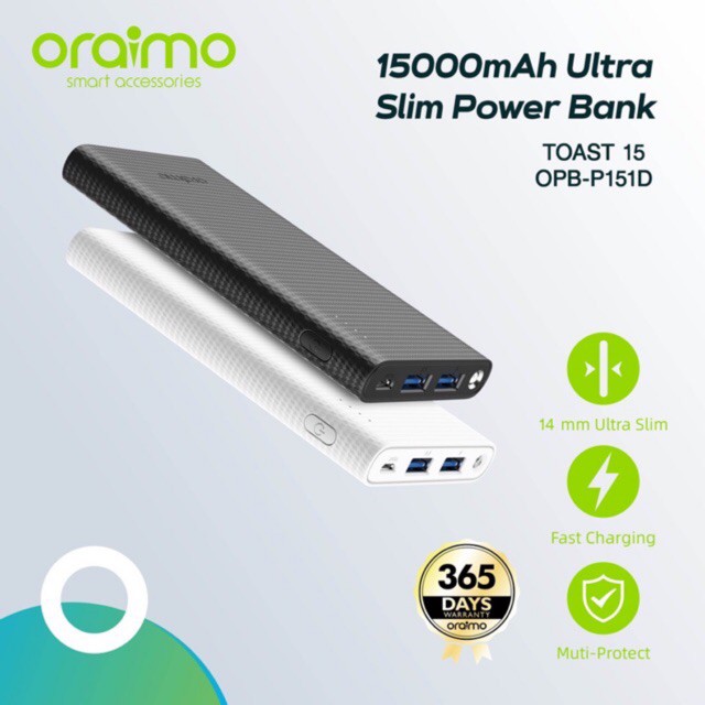 POWERBANK PORTABLE 15000MAH ORAIMO OPB-P151D DUAL 2 USB