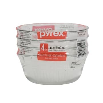 Mangkok Kaca - Mangkok Kaca Microwave Oven Pyrex Set Mangkuk Kaca 300 Ml 4 Pcs