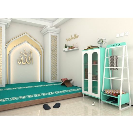 LEMARI BUKU ALQURAN SET RAK GANTUNGAN SAJADAH MUKENAH ATRIA SASAMACITA G (GRATIS ONGKIR JABODETABEK)
