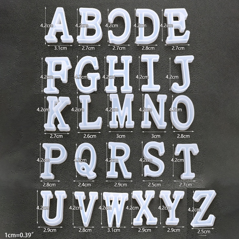 Siy 26pcs / Set Cetakan Kristal Epoksi Handmade Diy Bentuk Huruf Alfabet Bahan Silikon