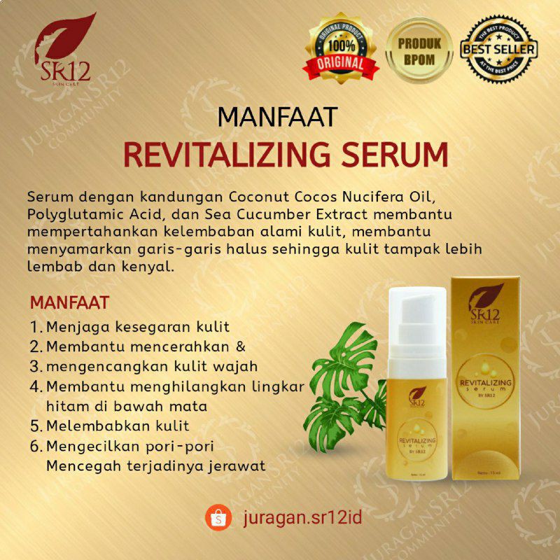 SR12 SERUM REVITALIZING ATASI BOPENG , BEKAS JERAWAT &amp; MATA PANDA / SERUM WAJAH KOLAGEN BPOM