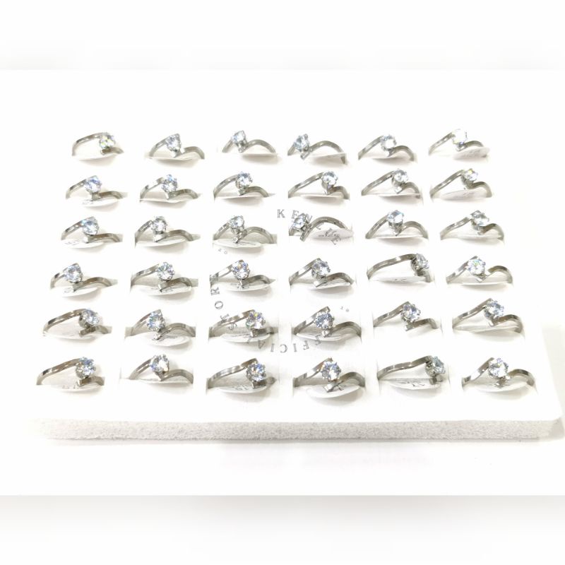 Cincin Titanium Permata Diamond isi 36 pcs Permata 6MM