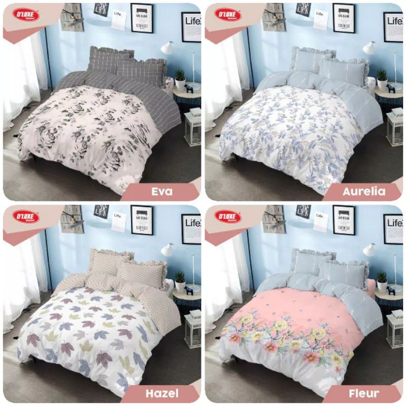 BEDCOVER KINTAKUN D'LUXE 160 & 180 SPREI RUMBAI ( EVA/AURELIA/HAZEL/FLEUR)