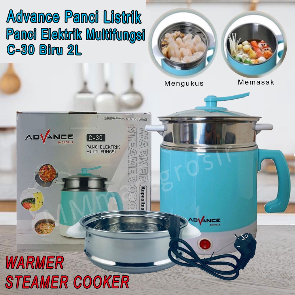 Advance / Panci Listrik / Panci Elektrik Multifungsi / C-30 Biru 2L