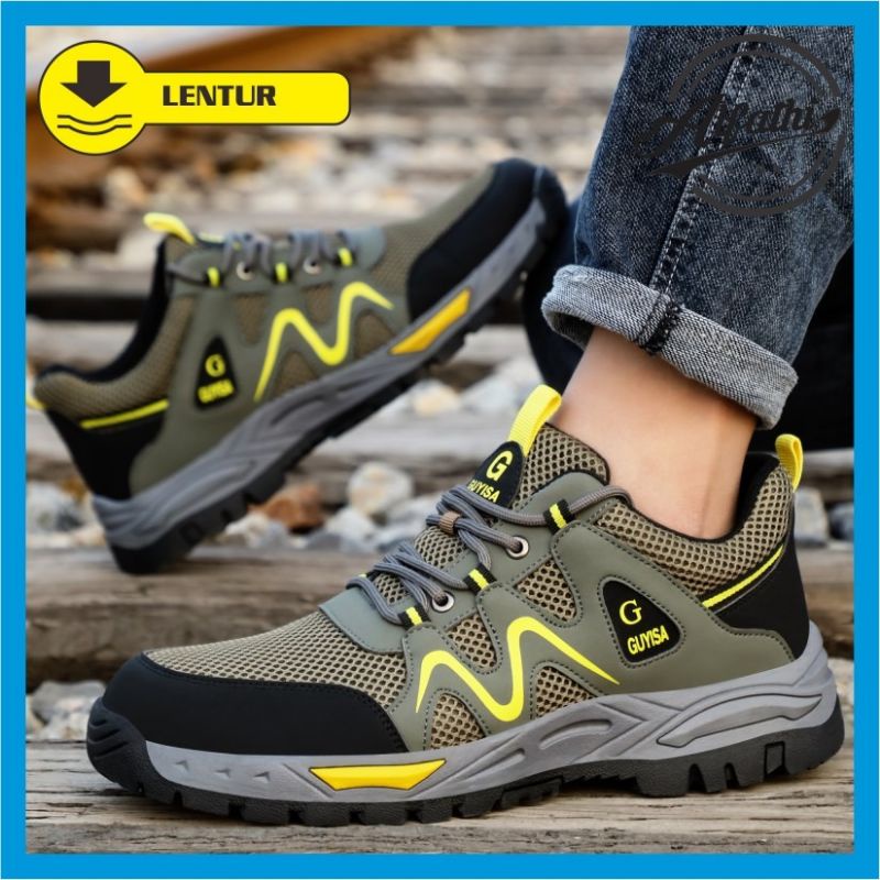 AlFathi Sepatu Safety Sneakers Sport New Guyisa Green Army