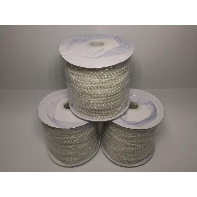 

T3RL4R15 Mote Mutiara Rantai Renteng Lada Putih Pearl 3mm x 70yd (per roll) P@L1N9 MUR@H