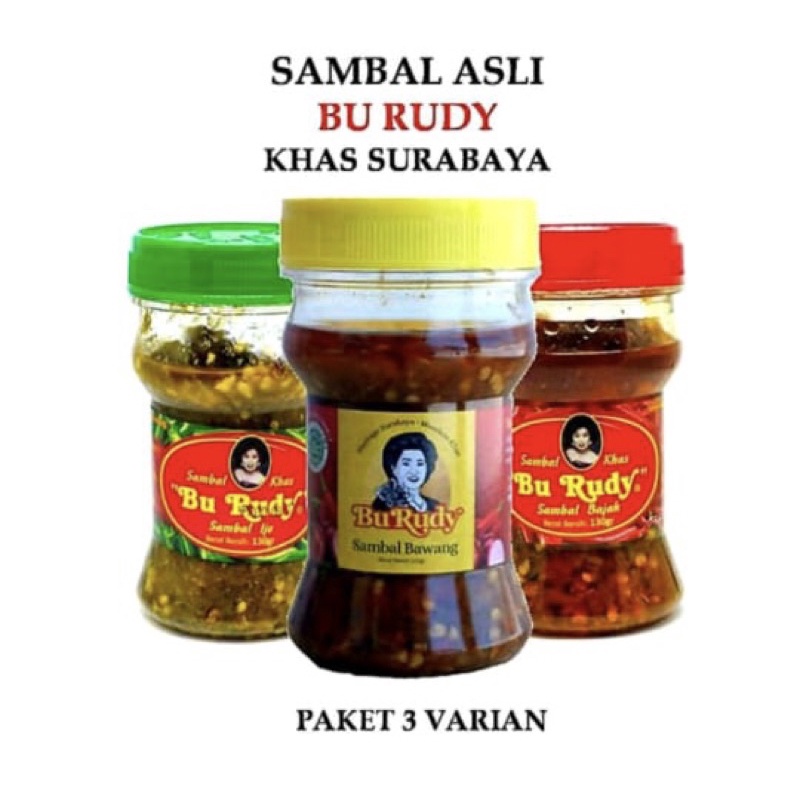 

BU RUDY Spicy Chilli Sambal Bawang•Bajak•Udang Khas Surabaya Original