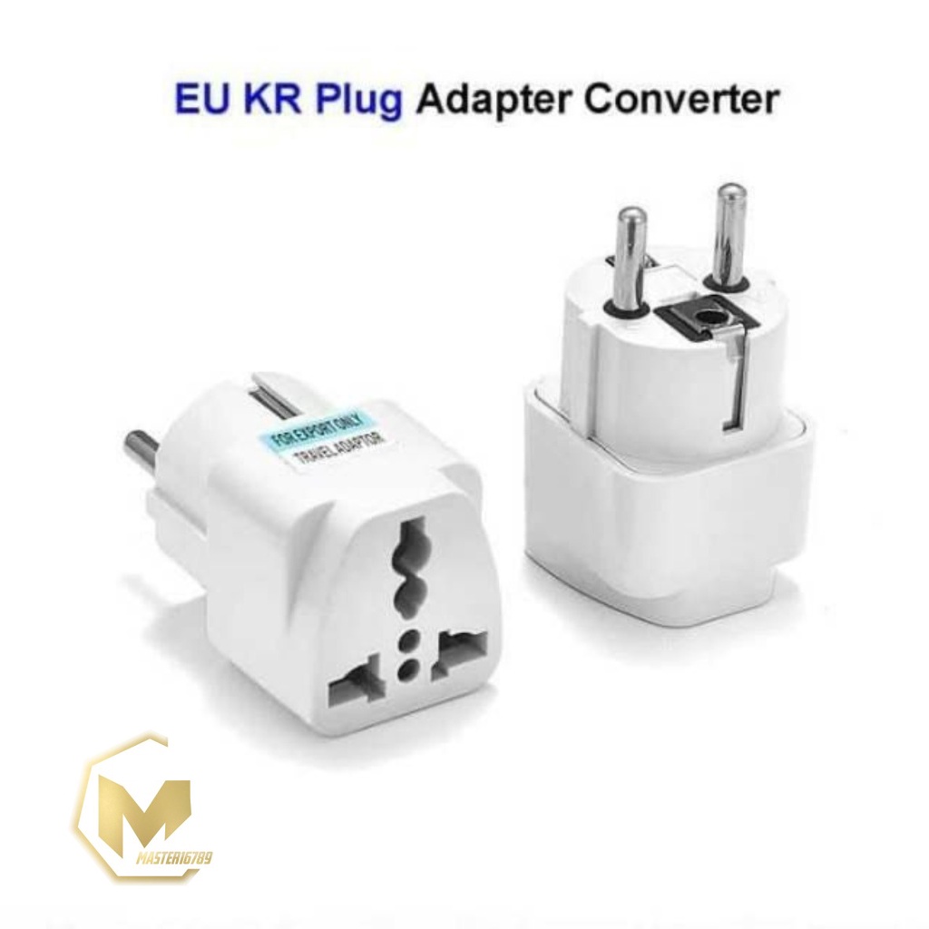 STEKER Adaptor Travel Charger / Sambungan Charger Kaki 3 ke Kaki 2 / EU KR Plug Adapter Converter MA2403