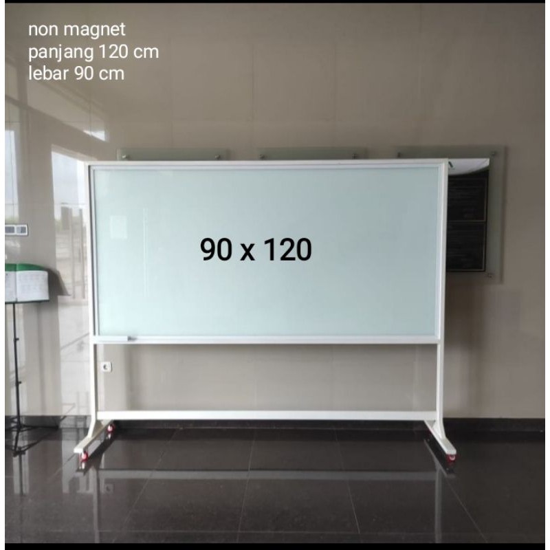 whiteboard kaca papan tulis kaca 90 x 120 cm