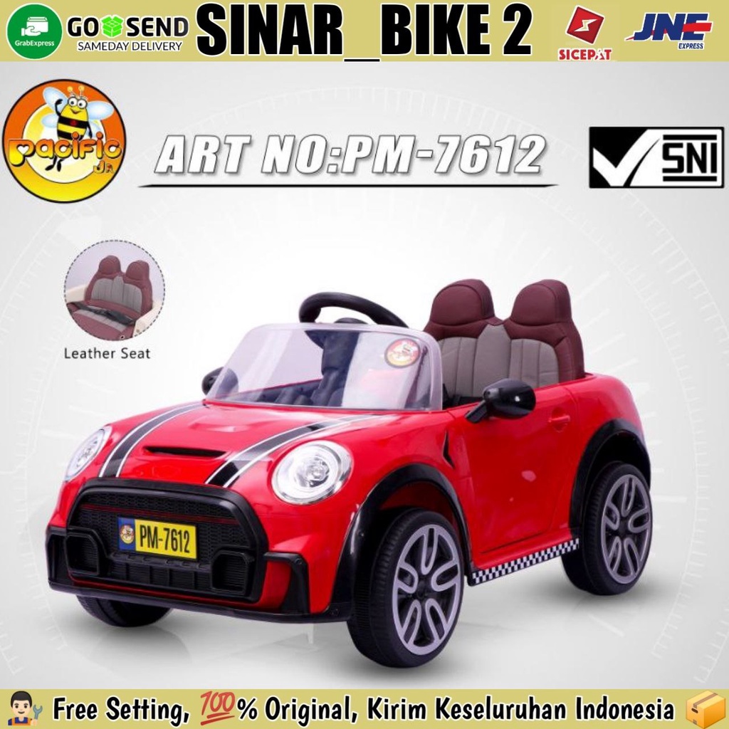 Mobilan Aki Anak Pacific PM-7612  Mini Cooper Jok Kulit