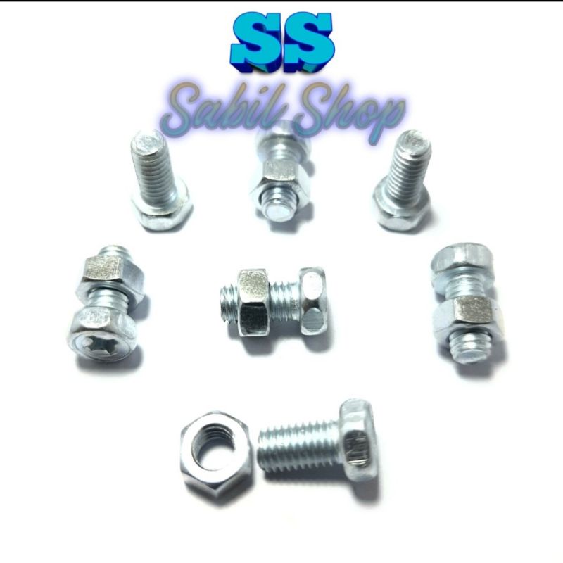 10 PCS BAUT AKI BASAH BAUT AKI MOTOR BAUT AKI SEPEDA MOTOR BAUT SKUN AKI MOTOR BAUT AKI MOTOR UKURAN M5X10