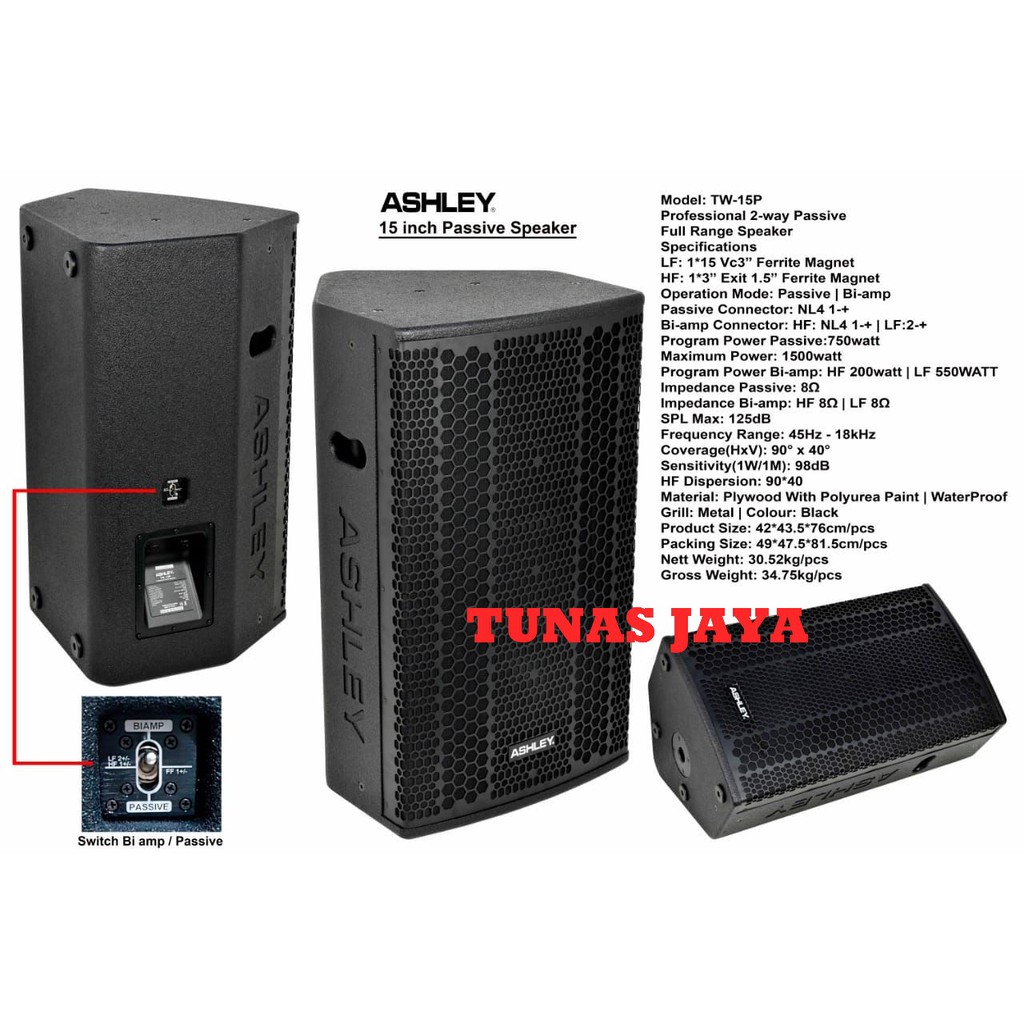 Speaker Pasif Ashley TW 15P  Passive TW15P - 15 inch Original