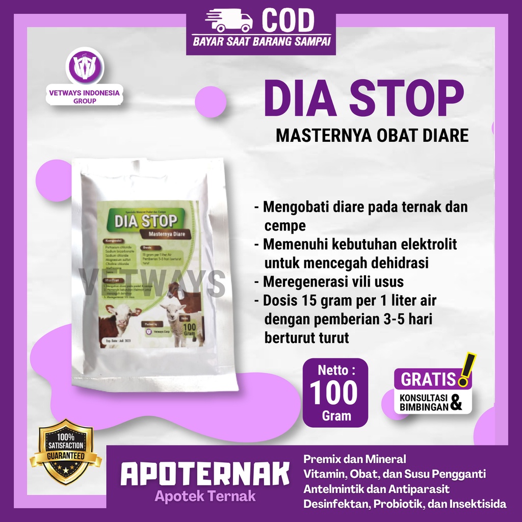 DIA STOP Ori | Obat Mencret kambing Cempe dan sapi Pedet kelinci | Obat diare Kambing dan obat diare Sapi ampuh | Apoternak