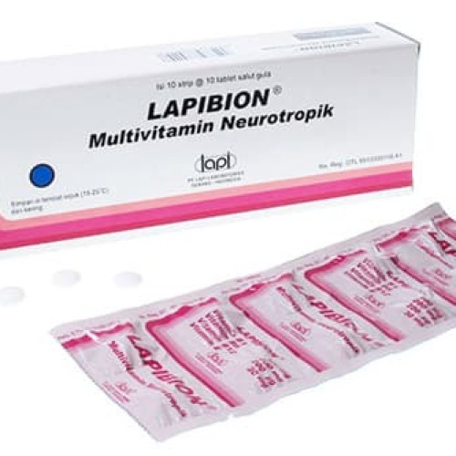 LAPIBION STRIP 10 Tablet - Multivitamin Neurotropik B Kompleks Neuritis Neuralgia Vitamin B