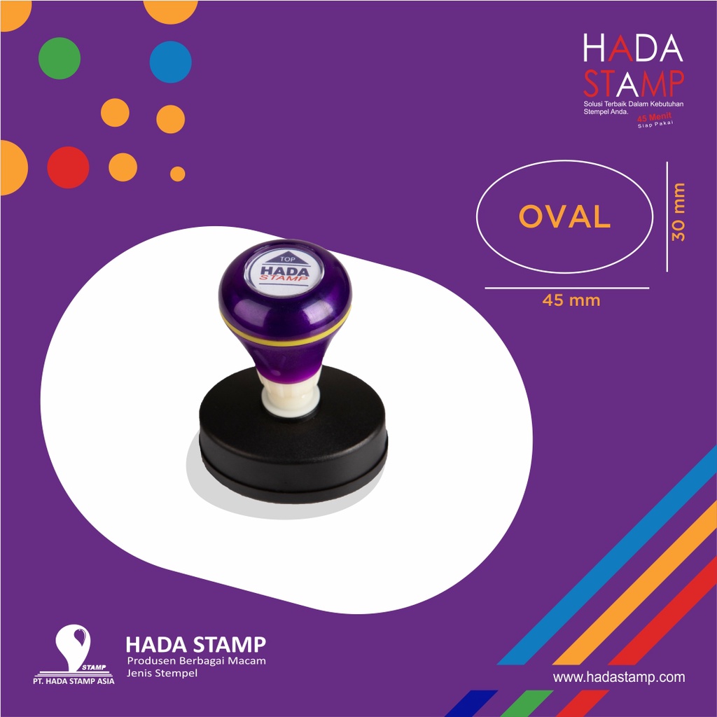 

Bikin Cap Stampel Otomatis Bikin Stempel Flash Stempel Kilat Free Setting Design Tinta Waterproof OVAL 4,5 x 3 cm